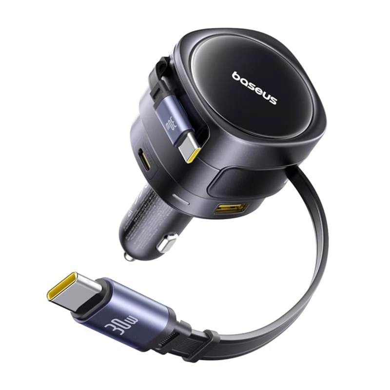 Auto punjač sa USB-C kablom Baseus Enjoyment Max, 90 W, 1 x USB-A - 1 x USB-C, crni C00035507121-03