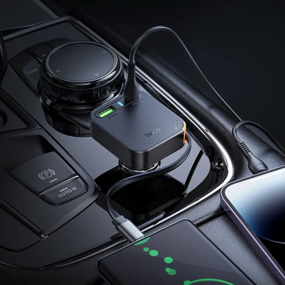 Auto punjač sa USB-C kablom HOCO NZ18, 65W, 3A, 1 x USB-A - 1 x USB-C, Crni