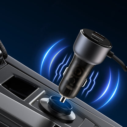 Auto punjač sa Lightning kablom Yesido Y57, 50W, 3A, 1 x USB-A - 1 x USB-C, Crni