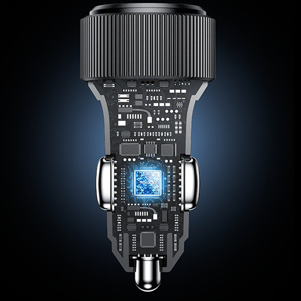 Auto punjač sa Lightning kablom Yesido Y60, 38W, 3A, 1 x USB-A - 2 x USB-C, Crni