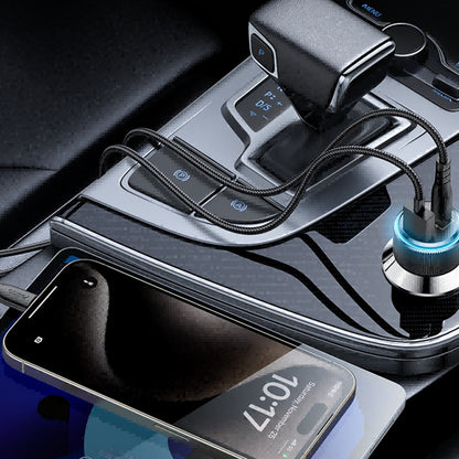 Auto punjač sa Lightning kablom Yesido Y60, 38W, 3A, 1 x USB-A - 2 x USB-C, Crni