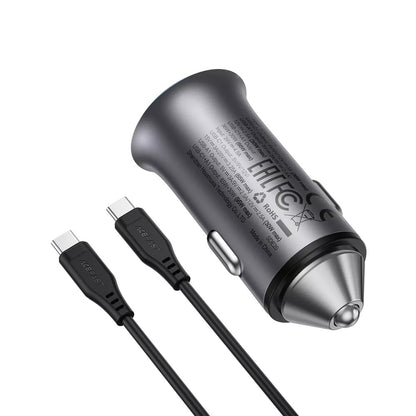 Auto punjač sa USB-C kablom Acefast B16, 95W, 3.25A, 1 x USB-A - 1 x USB-C, Sivi