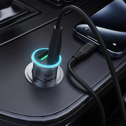 Auto punjač sa USB-C kablom Acefast B16, 95W, 3.25A, 1 x USB-A - 1 x USB-C, Sivi