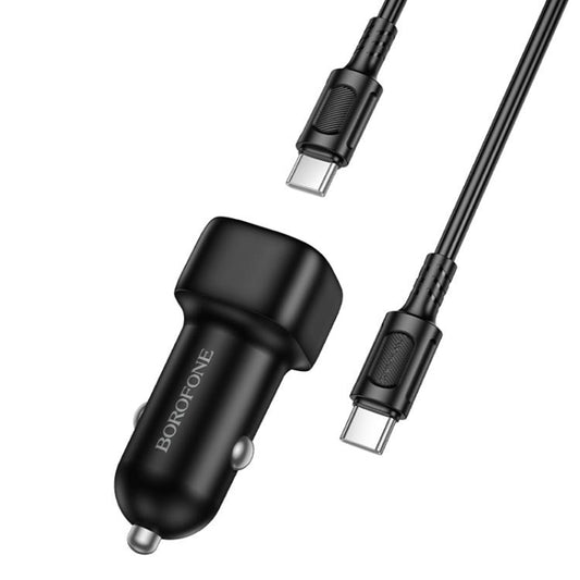Auto punjač sa USB-C kablom Borofone BZ34B Cloud, 20W, 3A, 1 x USB-A - 1 x USB-C, Crni