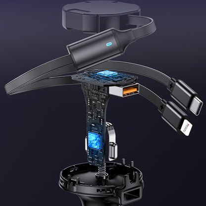 Auto punjač sa USB-C / Lightning kablom Yesido Y61, 53W, 3A, 1 x USB-A, Crni