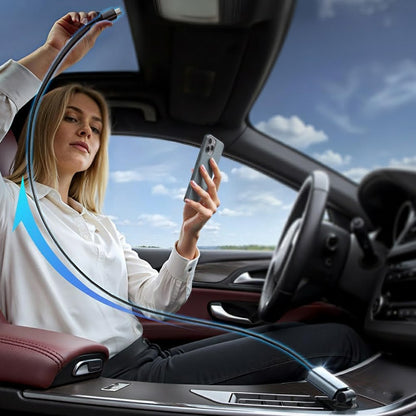 Auto punjač sa USB-C kablom Lisen, 57W, 3A, 1 x USB-A - 1 x USB-C, Crni YL0325010016