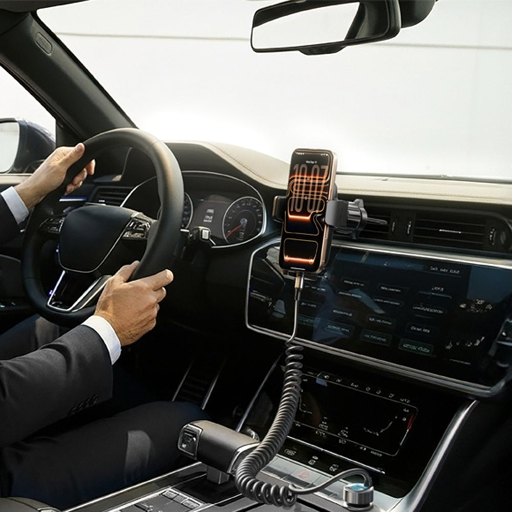 Auto punjač sa USB-C kablom Lisen, 90W, 3A, 1 x USB-A - 1 x USB-C, Crni YL0223120020