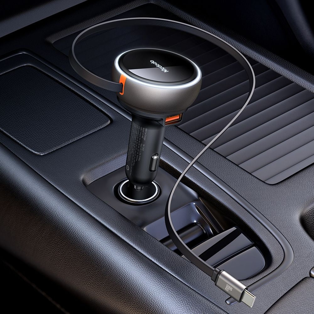 Auto punjač sa USB-C kablom McDodo CC-4850, 80W, 3A, 1 x USB-A - 1 x USB-C, Crni