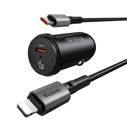 Auto punjač sa USB-C kablom Mcdodo CC-7495, 45W, 3A, 1 x USB-C, Crna