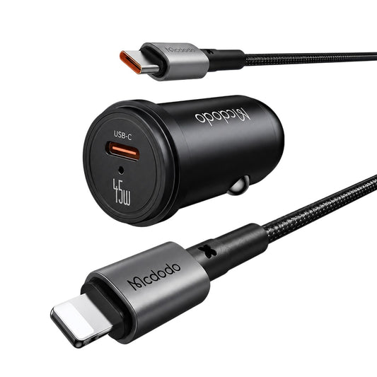 Auto punjač sa USB-C kablom Mcdodo CC-7495, 45W, 3A, 1 x USB-C, Crna