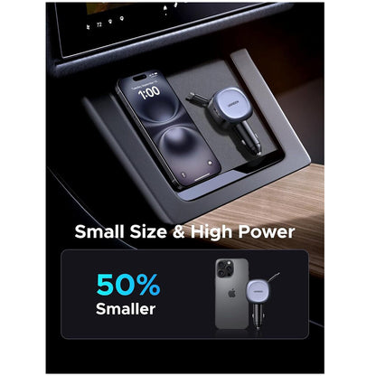 Auto punjač sa USB-C kablom UGREEN EC601, 75W, 3A, 1 x USB-A - 1 x USB-C, Sivi