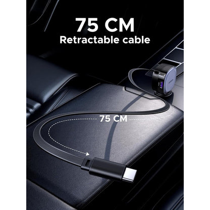 Auto punjač sa USB-C kablom UGREEN EC601, 75W, 3A, 1 x USB-A - 1 x USB-C, Sivi