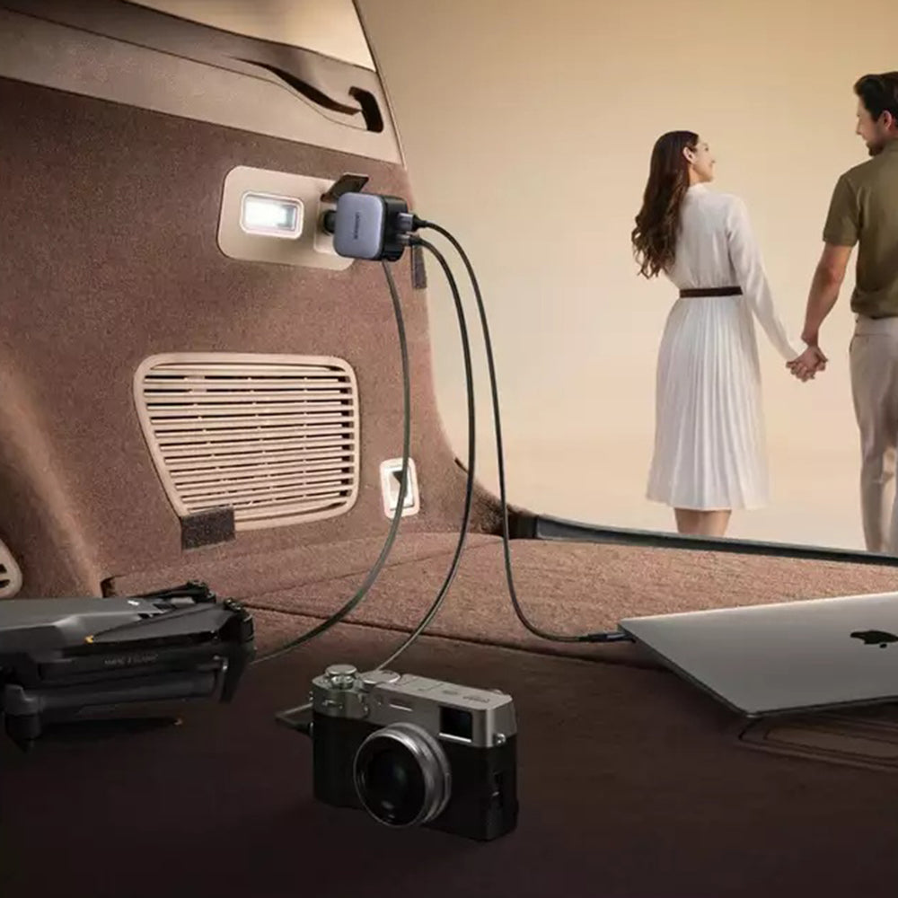 Auto punjač sa USB-C kablom UGREEN EC603, 90W, 3A, 1 x USB-A - 1 x USB-C, Sivi