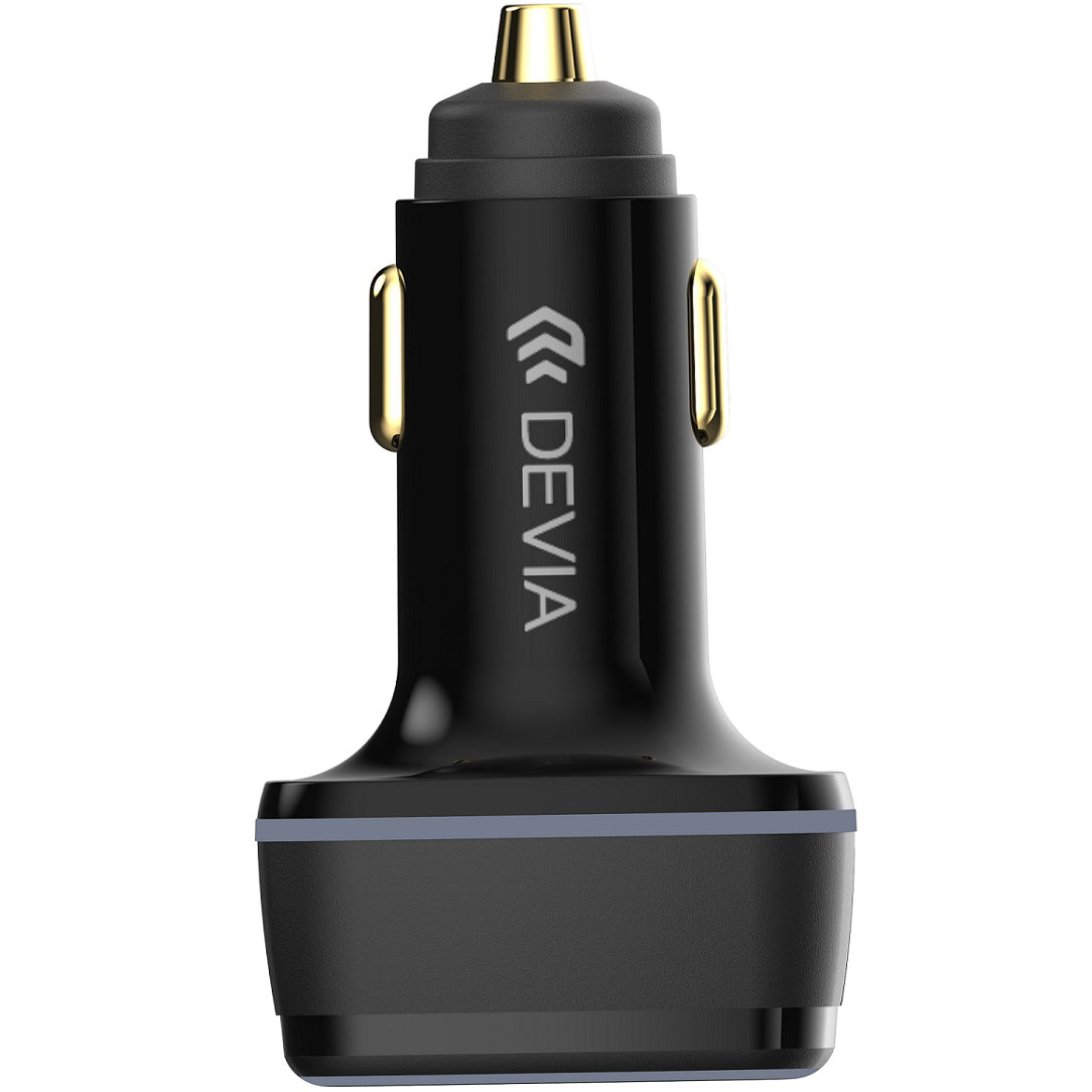 Car Charger DEVIA Extreme, 115W, 3A, 1 x USB-A - 2 x USB-C, Black 