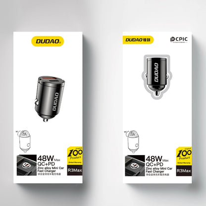 Auto punjač Dudao R3MAX, 48W, 3A, 1 x USB-A - 1 x USB-C, Crni