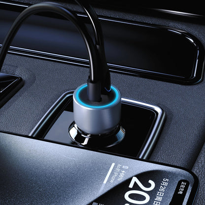 Auto punjač Dudao R4T, 30W, 3A, 1 x USB-A - 1 x USB-C, Sivi