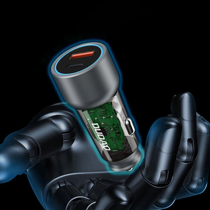 Car Charger Dudao R4T, 30W, 3A, 1 x USB-A - 1 x USB-C, Grey 