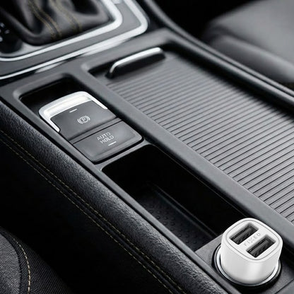 Auto punjač Fixed, 15.5W, 3A, 2 x USB-A, Beli