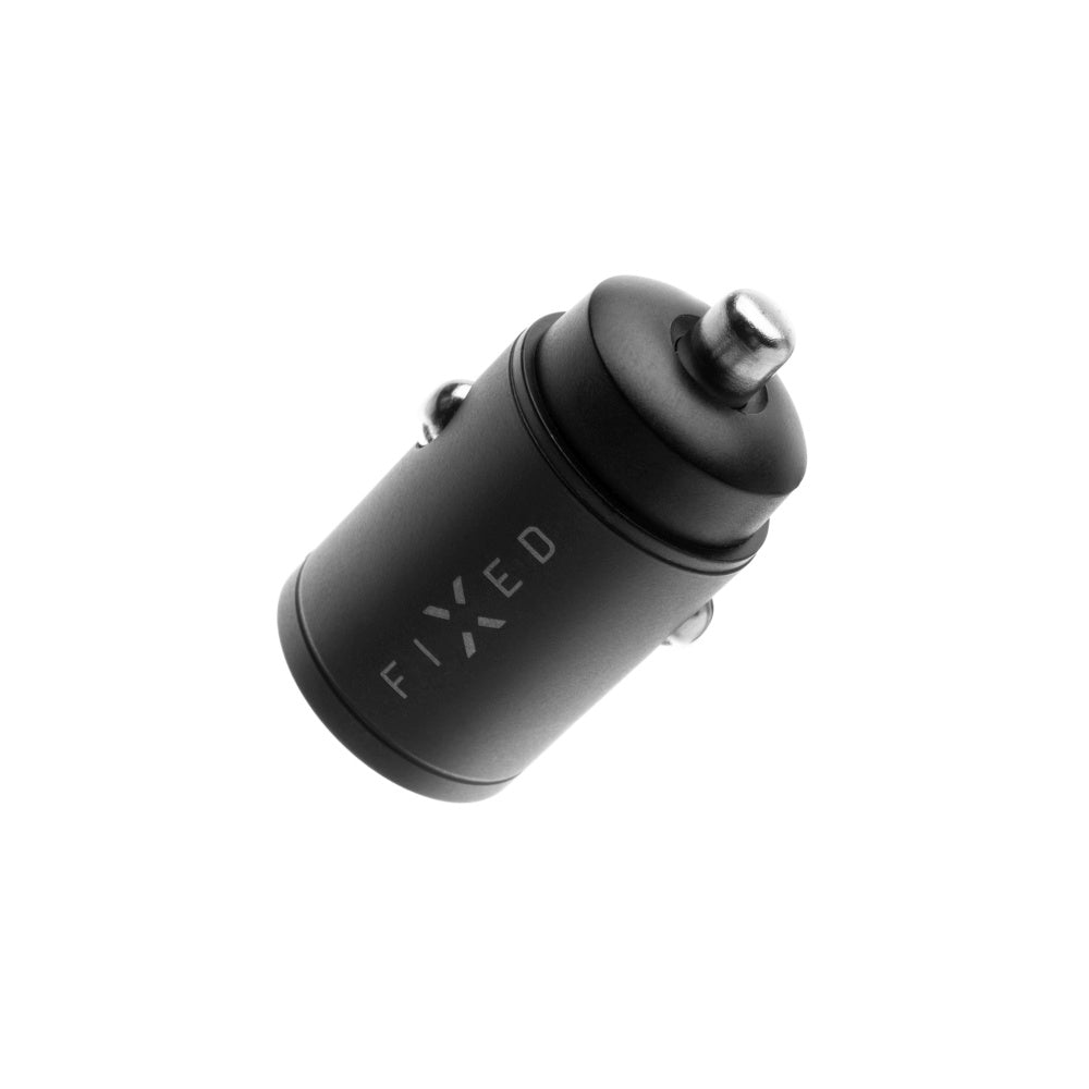Auto punjač Fixed, 30W, 3A, 1 x USB-A - 1 x USB-C, Crni