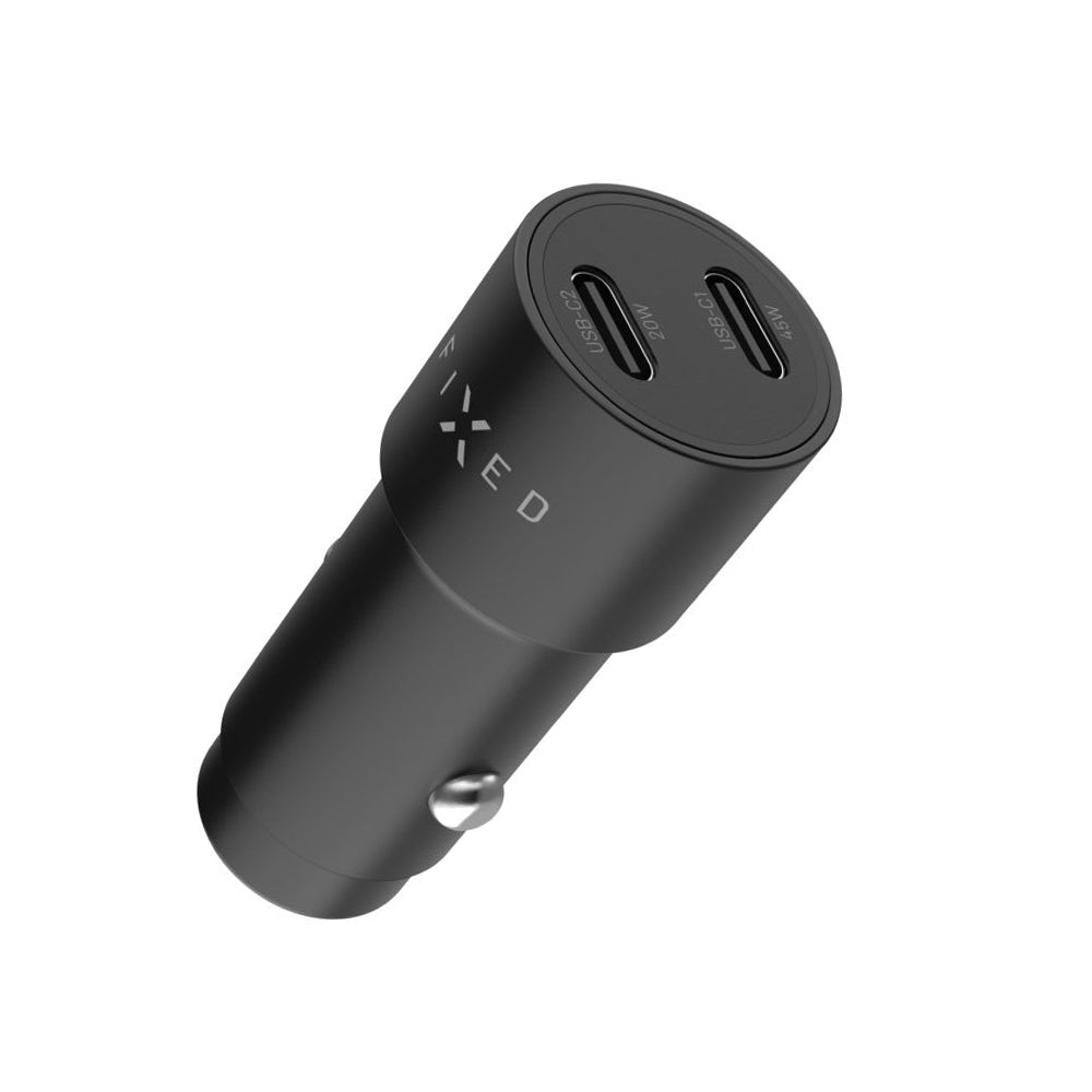 Punjač za auto Fixed, 65W, 3A, 2 x USB-C, Crni
