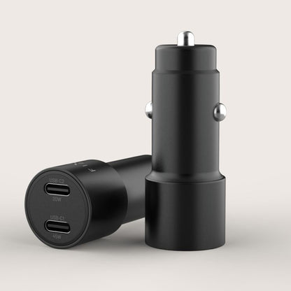 Punjač za auto Fixed, 65W, 3A, 2 x USB-C, Crni