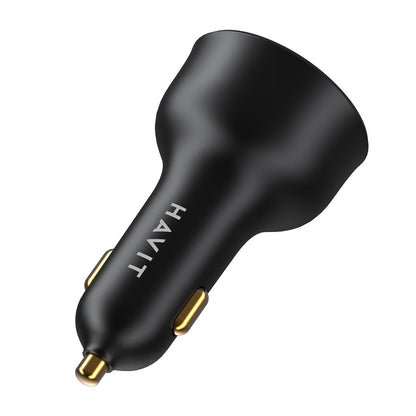 Auto punjač HAVIT CC100W Display, 100W, 5A, 1 x USB-A - 1 x USB-C, Crni