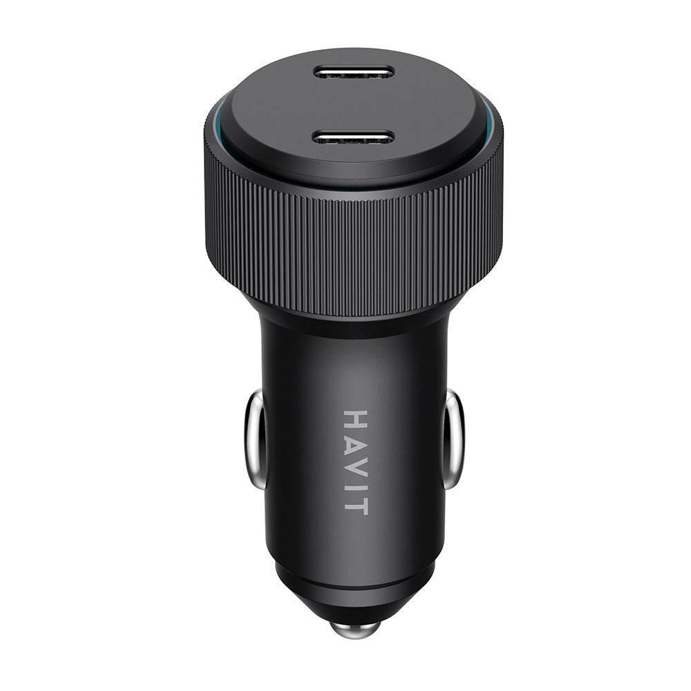 Auto punjač HAVIT CC2014, 30W, 3A, 2 x USB-C, Crni