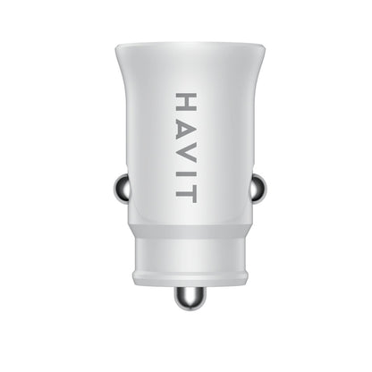 Auto punjač HAVIT CC2022, 20W, 3A, 1 x USB-A - 1 x USB-C, Beli