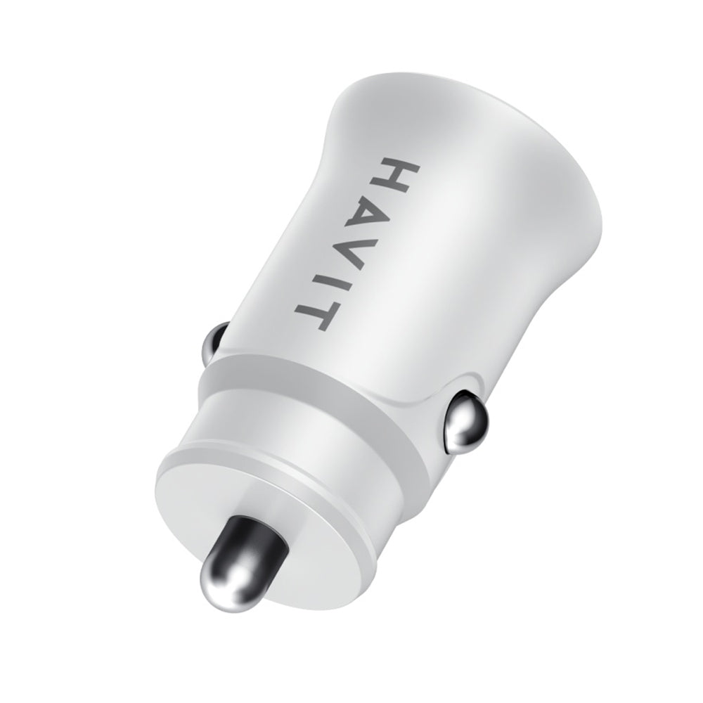 Auto punjač HAVIT CC2022, 20W, 3A, 1 x USB-A - 1 x USB-C, Beli