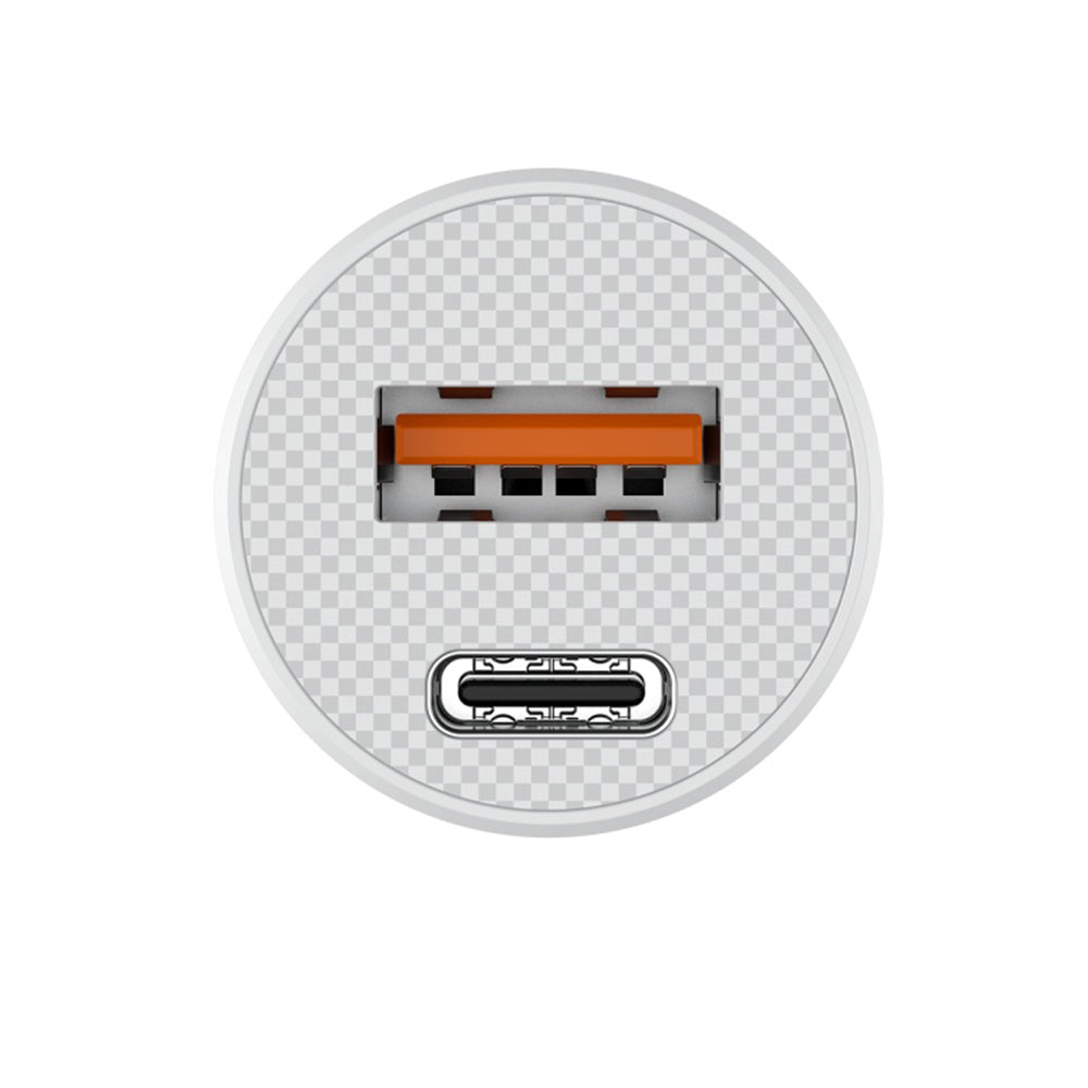 Auto punjač HAVIT CC2022, 20W, 3A, 1 x USB-A - 1 x USB-C, Beli