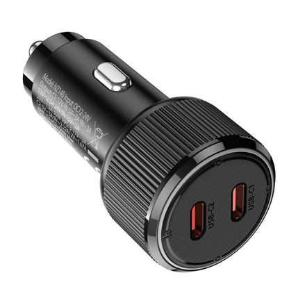 Auto punjač HOCO NZ14B, 50W, 3A, 2 x USB-C, Crni