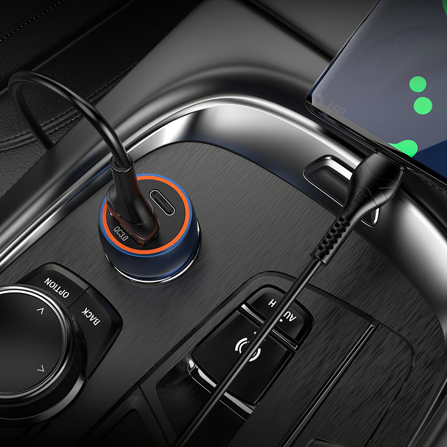 Auto punjač HOCO Z46A, 20W, 3A, 1 x USB-A - 1 x USB-C, Plavi