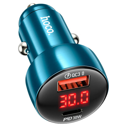 Auto punjač HOCO Z50, 48W, 3A, 1 x USB-A - 1 x USB-C, Plavi