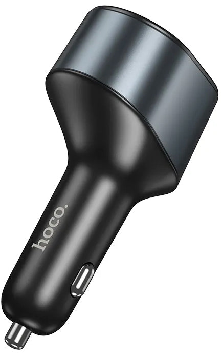 Auto punjač HOCO Z56, 35W, 3A, 1 x USB-A - 1 x USB-C - 1 x Produžetak upaljača, Crni