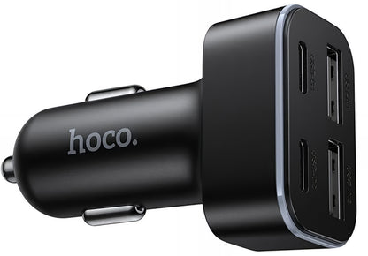 Auto punjač HOCO Z63, 42W, 3A, 2 x USB-A - 2 x USB-C, Crni