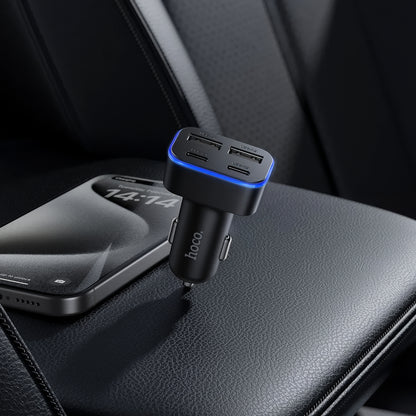 Auto punjač HOCO Z63, 42W, 3A, 2 x USB-A - 2 x USB-C, Crni
