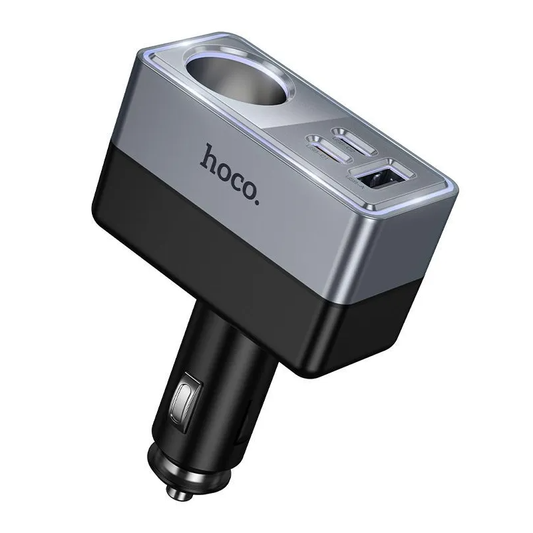 Auto punjač HOCO Z65A, 165W, 3A, 1 x Produžetak za upaljač - 1 x USB-A - 2 x USB-C, Crna