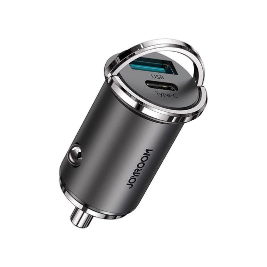 Auto punjač Joyroom C-A35, 45W, 5A, 1 x USB-A - 1 x USB-C, Sivi