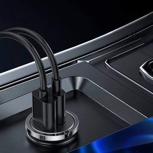 Auto punjač Joyroom C-A35, 45W, 5A, 1 x USB-A - 1 x USB-C, Sivi