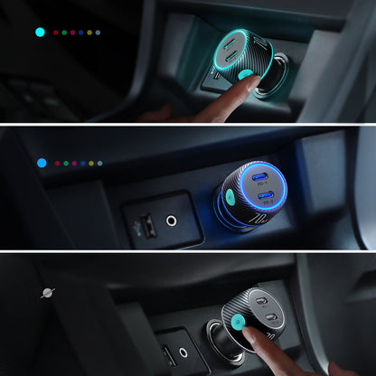 Auto punjač Joyroom JR-CCN02, 70W, 3A, 2 x USB-C, Crni