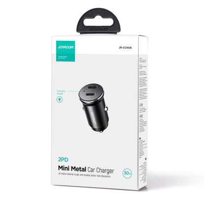 Incarcator Auto Joyroom JR-CCN06, 30W, 3A, 2 x USB-C, Negru