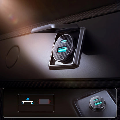 Auto punjač Joyroom JR-CCN16 Mini, 12W, 2.4A, 1 x USB-A - 1 x USB-C, Crni