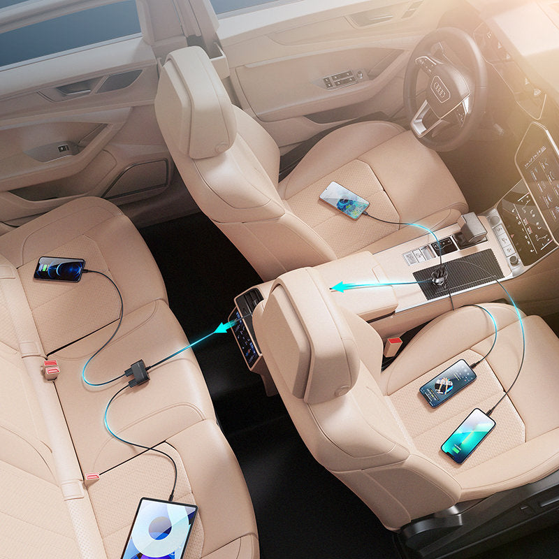 Auto punjač Joyroom JR-CL03 Pro, 45W, 3.1A, 5 x USB-A, Crni