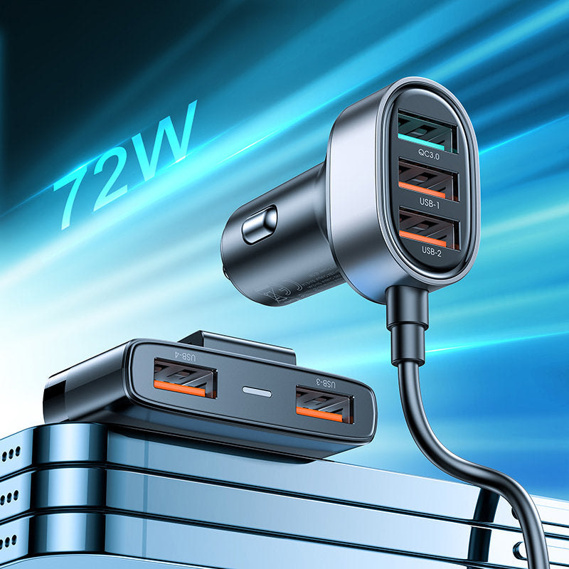 Auto punjač Joyroom JR-CL03 Pro, 45W, 3.1A, 5 x USB-A, Crni
