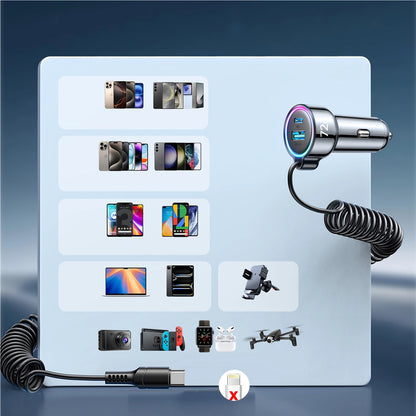 Auto punjač sa USB-C kablom Joyroom JR-CL07, 72W, 3A, 1 x USB-A - 1 x USB-C, Crni