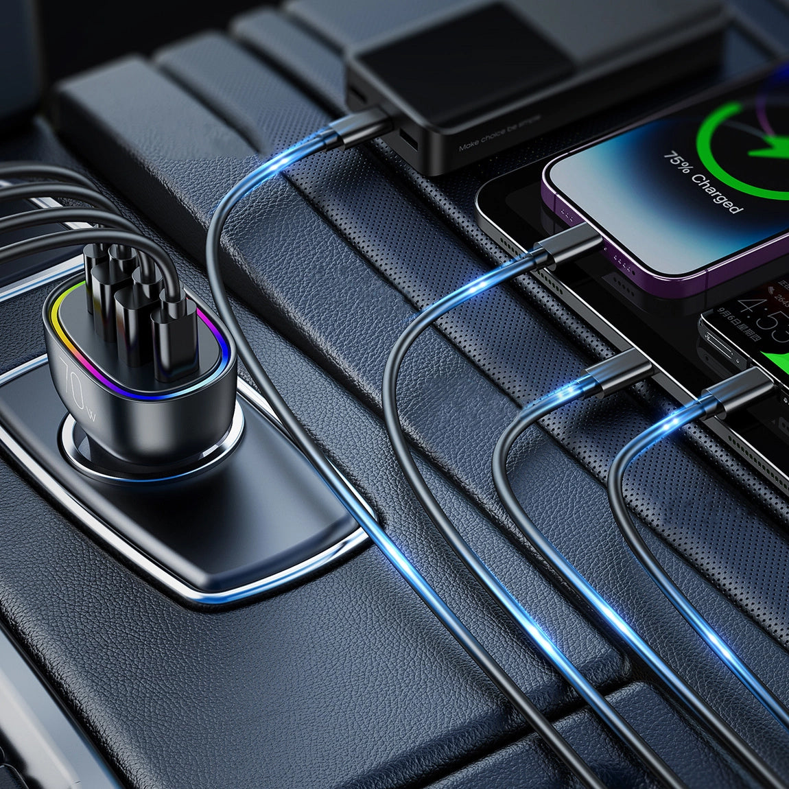 Auto punjač Joyroom JR-CL29, 70W, 3A, 2 x USB-A - 2 x USB-C, Crni