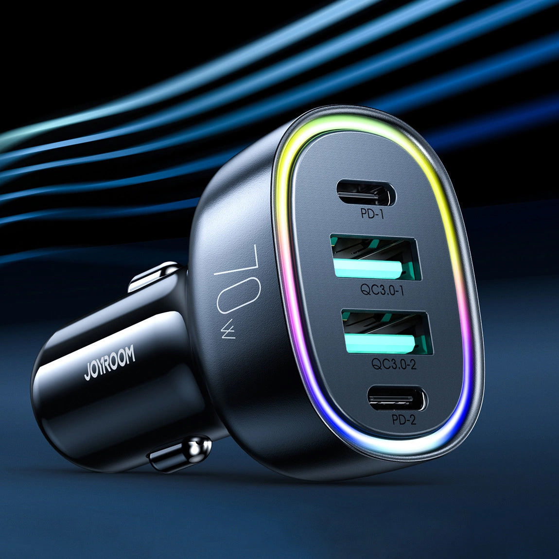 Auto punjač Joyroom JR-CL29, 70W, 3A, 2 x USB-A - 2 x USB-C, Crni