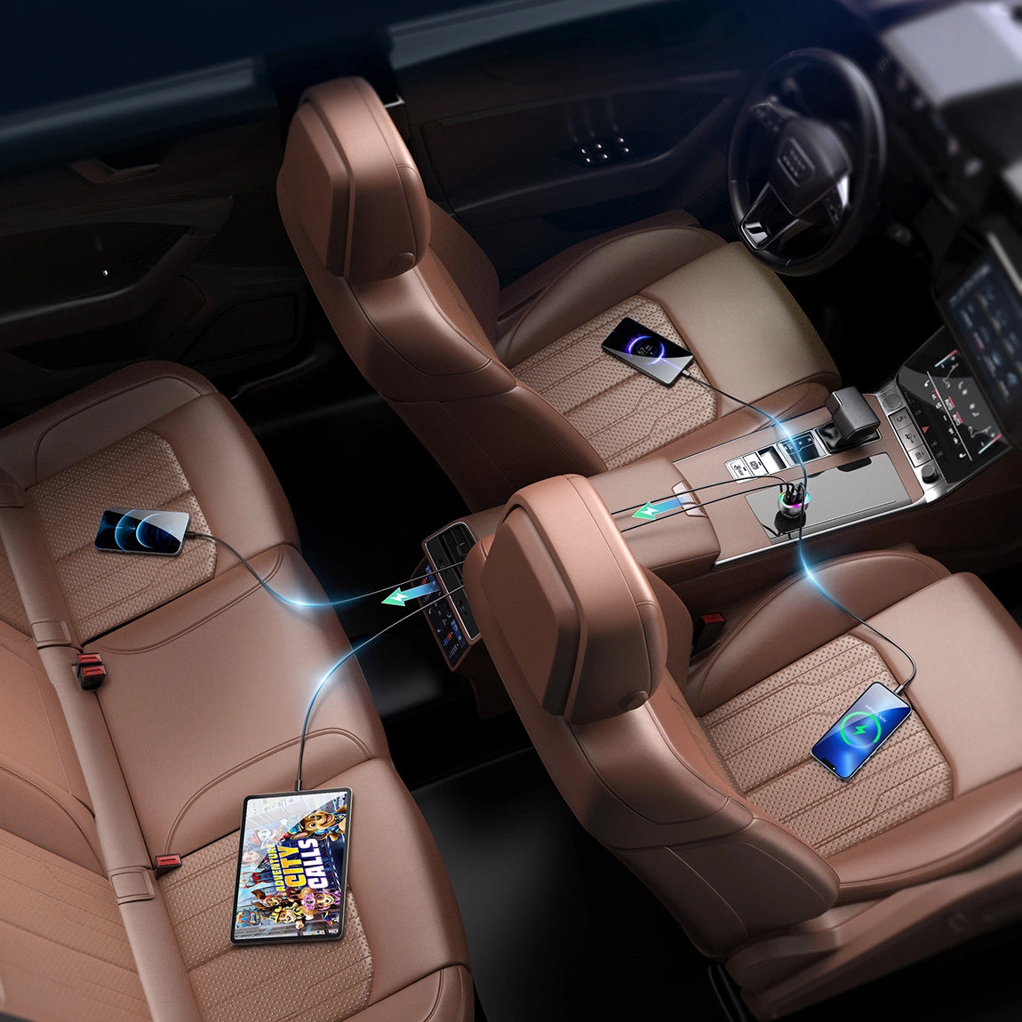 Auto punjač Joyroom JR-CL29, 70W, 3A, 2 x USB-A - 2 x USB-C, Crni
