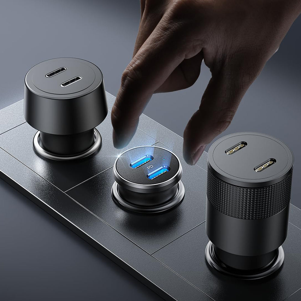 Auto punjač Lisen, 45W, 3A, 2 x USB-C, Crni YL0223080007