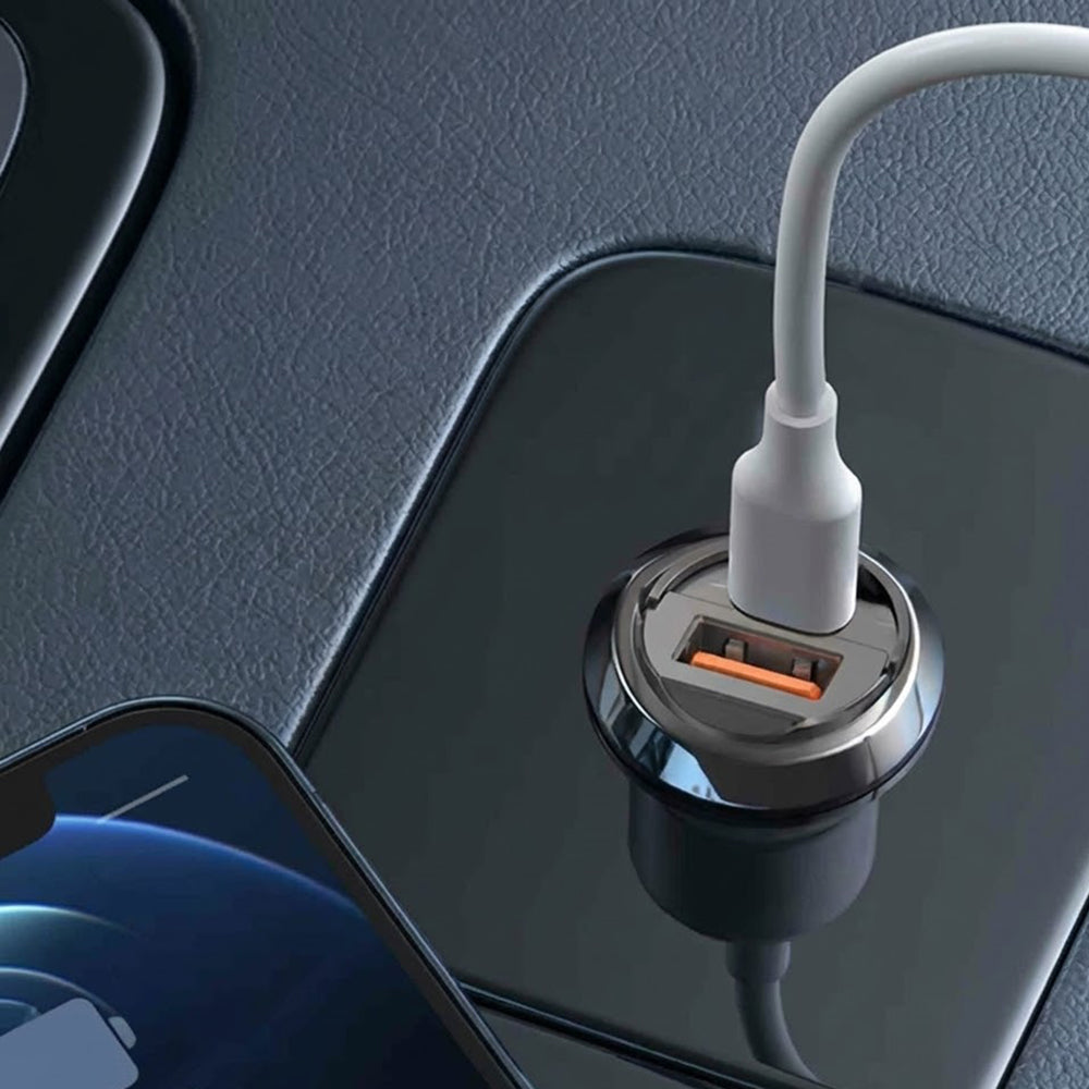 Auto punjač Lito IN-C03, 30W, 3A, 1 x USB-A - 1 x USB-C, Sivi
